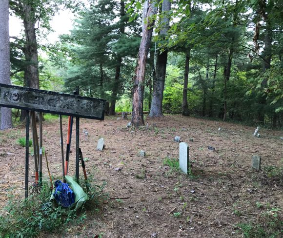Gravesite locating project in old woodland graveyard