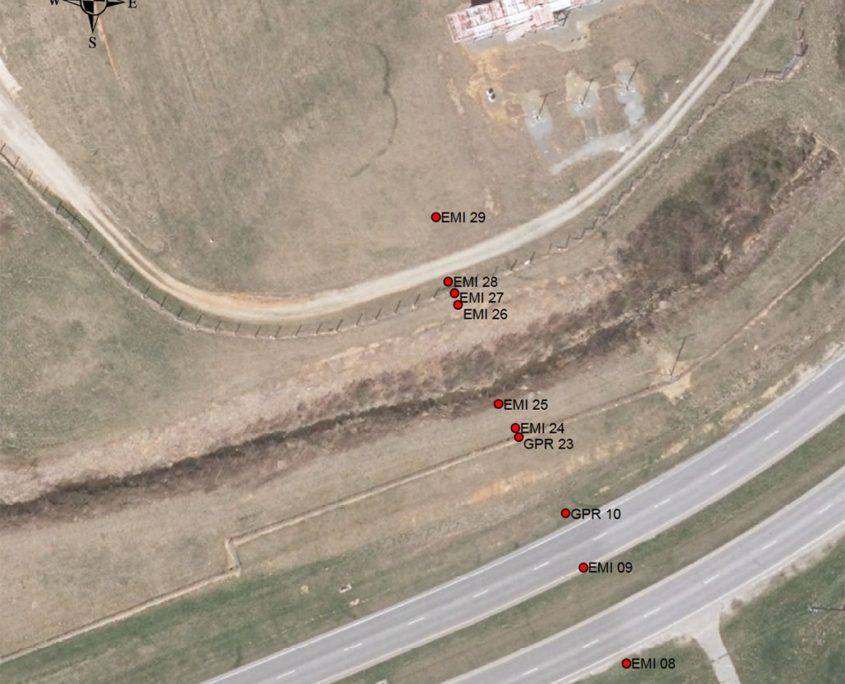 Map showing electrical data points at airport